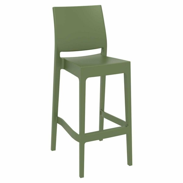 Kd Etagere Maya Resin Bar Stool Olive Green -  set of 2 KD3444381